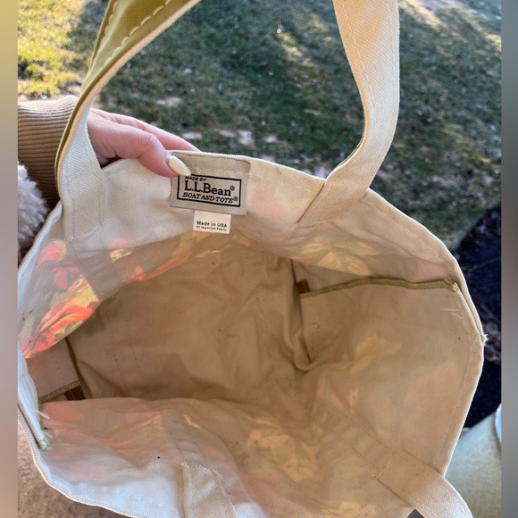 Vintage 90s LLbean boat and tote foliage floral leaves made in USA purse bag - Picture 13 of 15